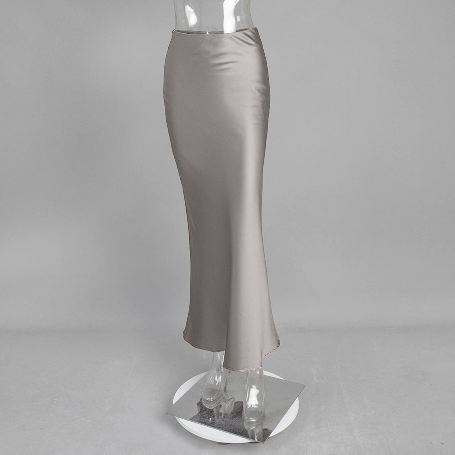 WW | Satin-Midi-Rock mit Fließendem Design für Damen
