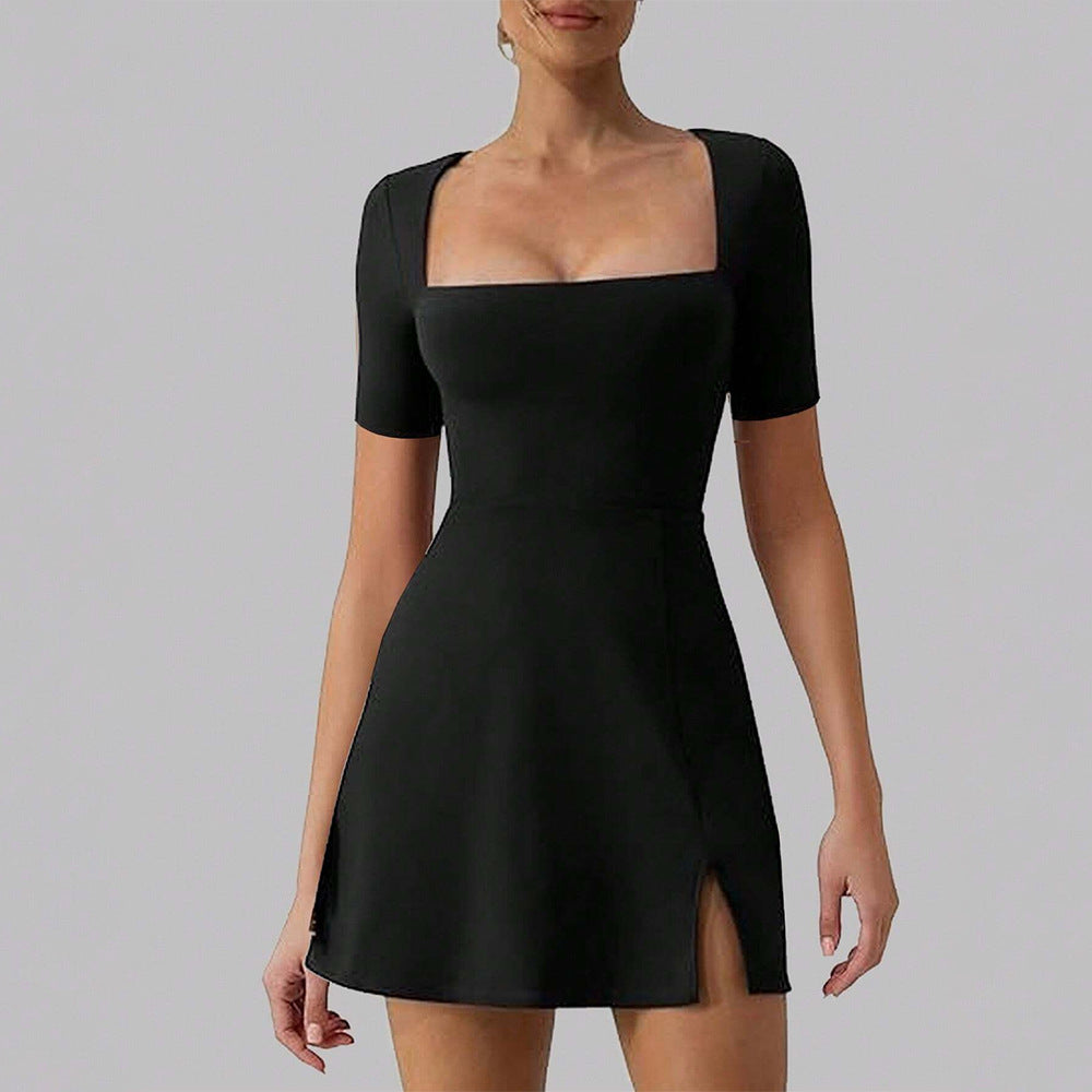 Damen Elegantes Minikleid mit quadratischem Ausschnitt und figurbetontem Schnitt W&W