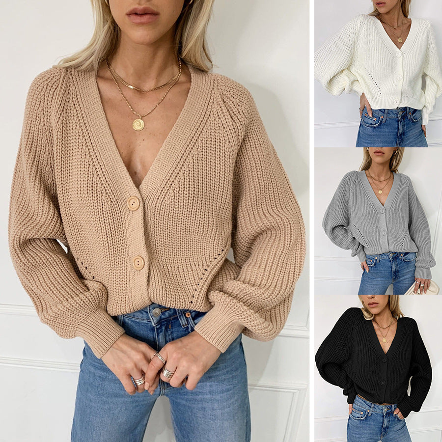 Damen Strickjacke mit oversized Schnitt und Knopfdetails WW