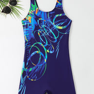 Damen Sportlicher Schwimmanzug mit trendigem grafischen Design und komfortabler Passform WW