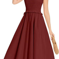 Damen elastisches Maxikleid mit Rüschendetails und geschmeidigem Material WW