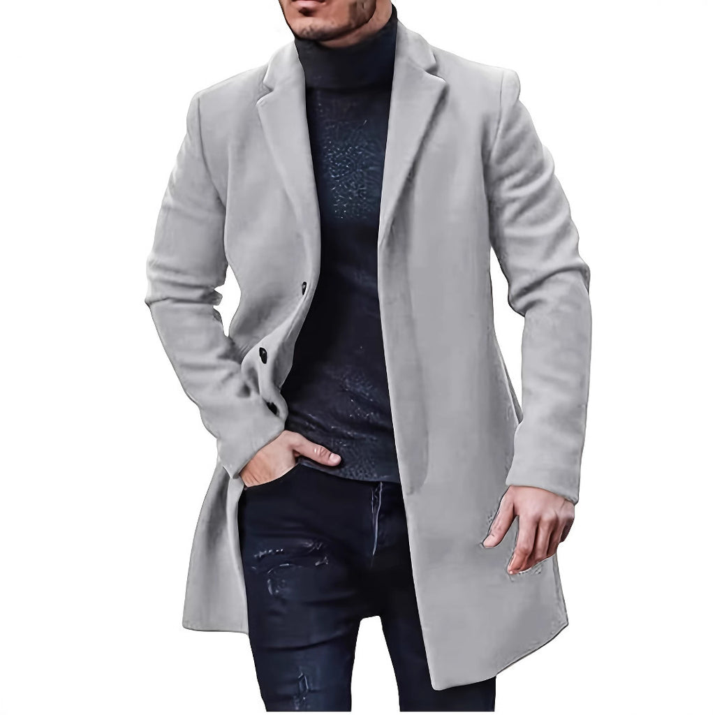 Herren eleganter Mantel mit klassischem Revers WW
