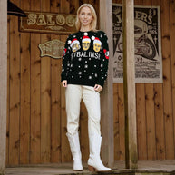 Damen sportlicher Pullover mit Fußballmotiv WW