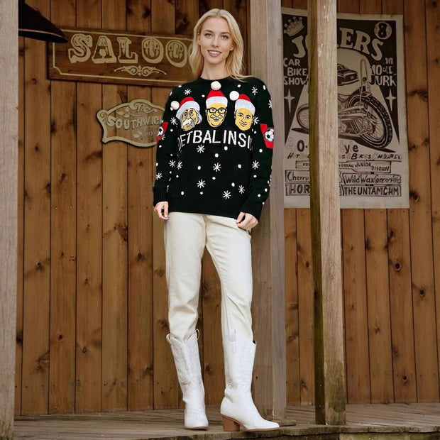 Damen sportlicher Pullover mit Fußballmotiv WW