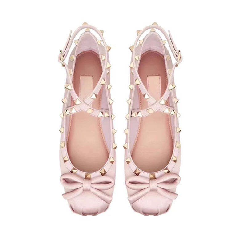 Damen Ballerinas mit modischen Riemchen und verspielten Schleifenakzenten WW