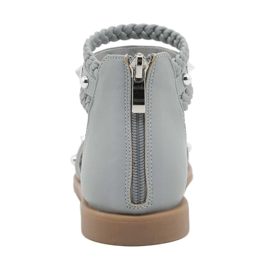 Damen Sandalen mit geflochtenen Riemen und modischen Nieten WW