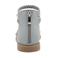 Damen Sandalen mit geflochtenen Riemen und modischen Nieten WW