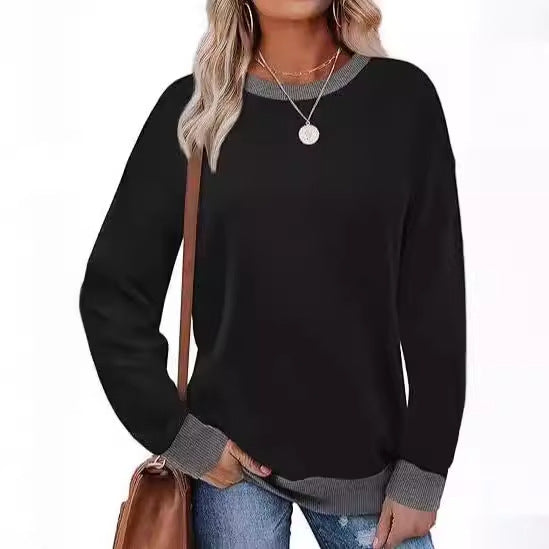 Damen bequemer Sweatshirt mit Raglanärmeln und dekorativem Kragen WW
