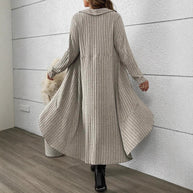 Damen Strickjacke mit asymmetrischem Schnitt und dekorativem Gürtel WW