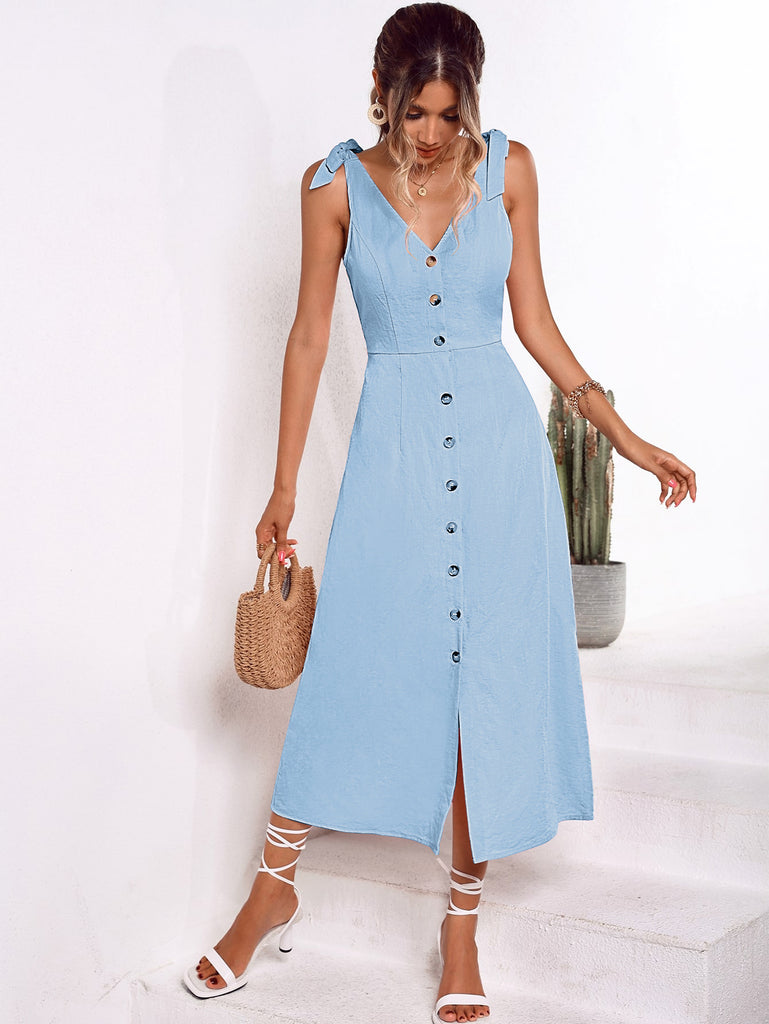 Damen Knielanges Hemdblusenkleid WW