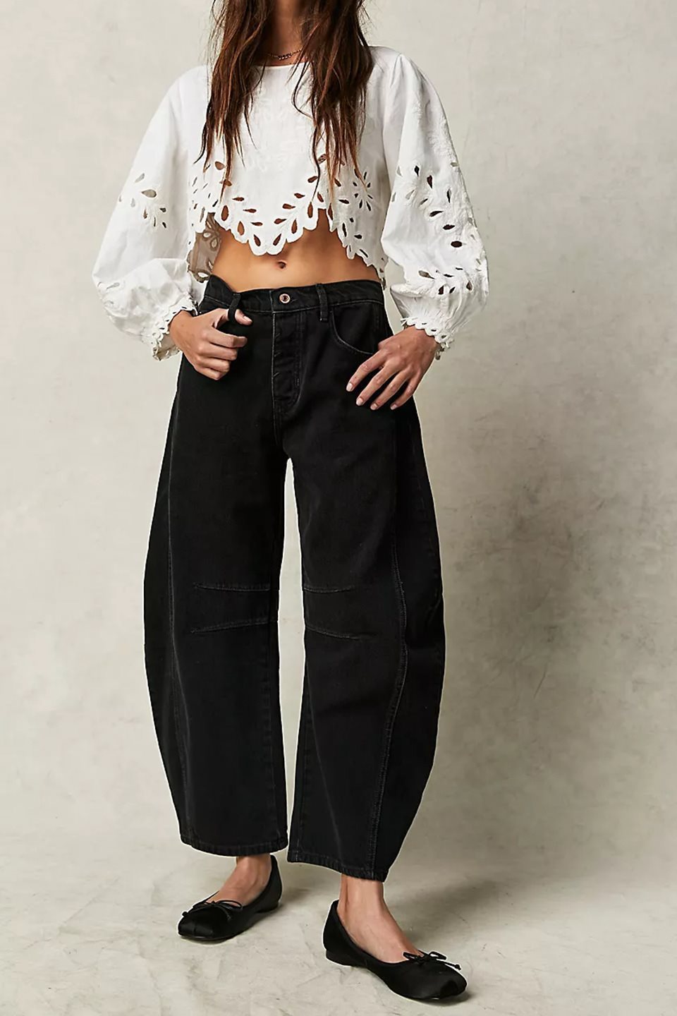 Damen Bequeme und lässige Jeans mit weitem Schnitt WW