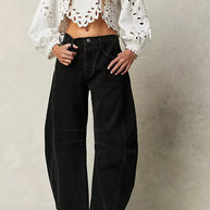 Damen Bequeme und lässige Jeans mit weitem Schnitt WW