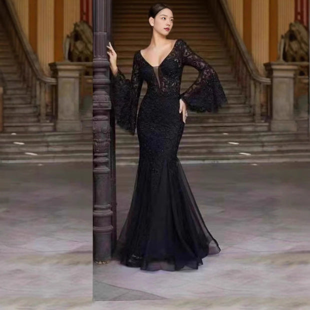 WW | Vintage Party Lange Meerjungfrau Rock Kleid