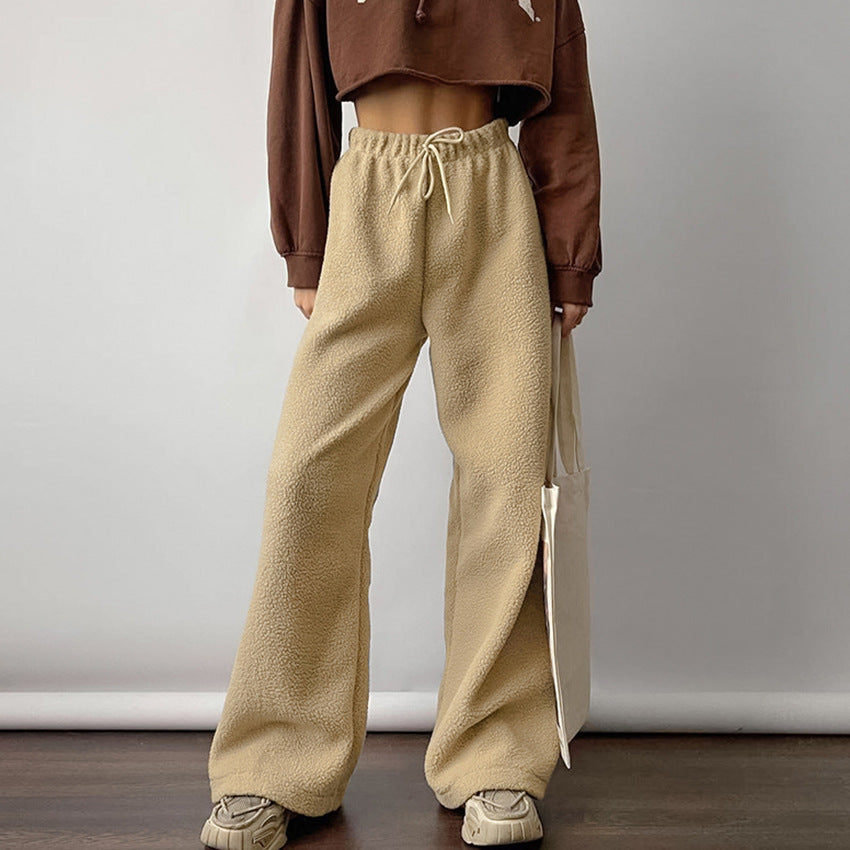 Damen Bequeme Fleece-Hose mit weitem Schnitt WW