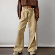 Damen Bequeme Fleece-Hose mit weitem Schnitt WW
