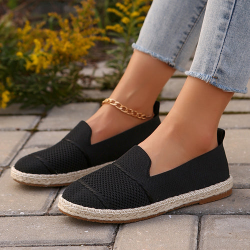 Damen Atmungsaktive Slipper-Espadrilles mit Jute-Details WW