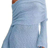 Damen Schulterfreies Minikleid mit glitzerndem Effekt und Übergröße WW