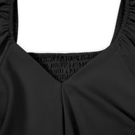 WW | Lässiges Kreuz V-Ausschnitt Kurzarm Wickel Einfarbig Mini Kleid