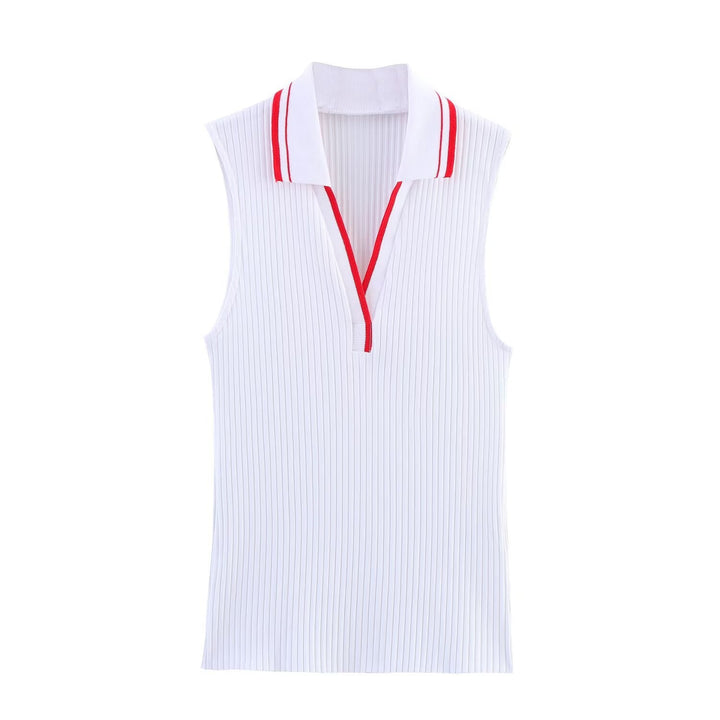 Damen Poloshirt mit dekorativem Stehkragen und sportlichem V-Ausschnitt W&W Mode