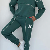Damen sportliches Fleece-Anzugset mit Stehkragen und praktischen Taschen WW