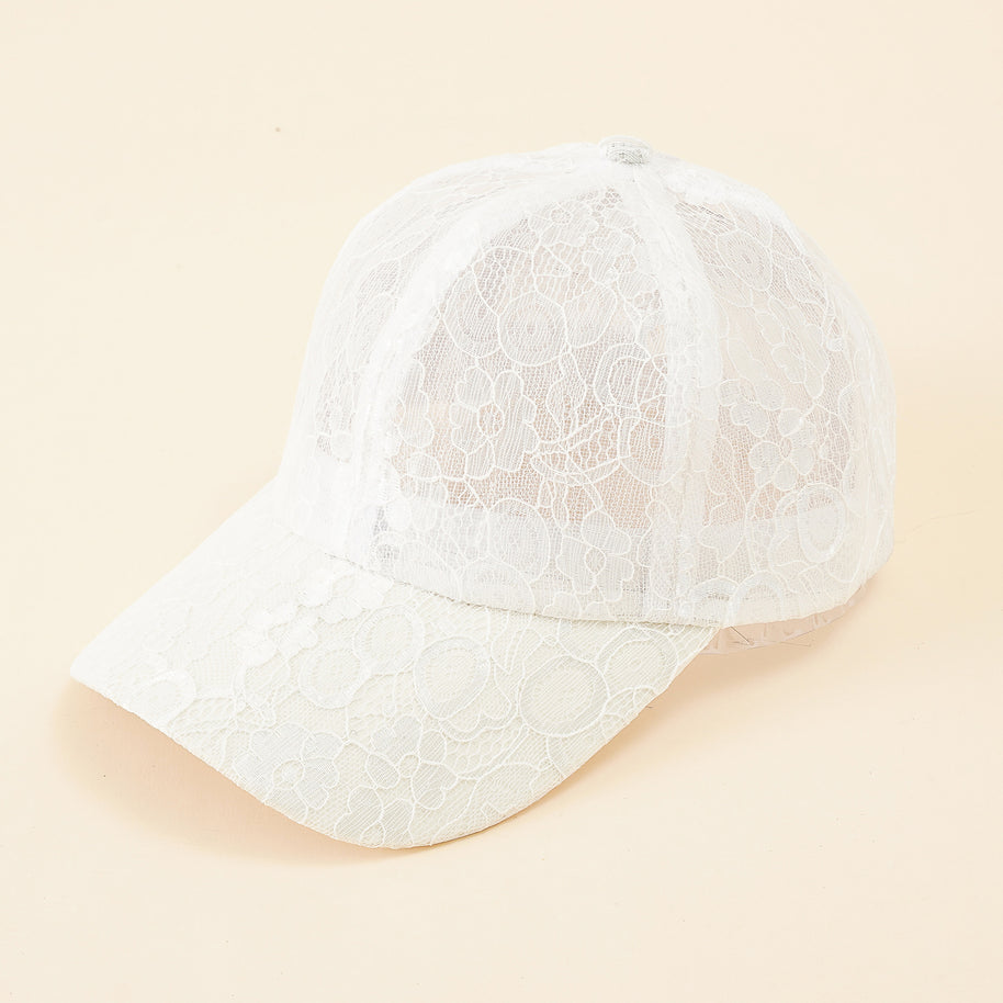 Damen Baseballmütze mit elegantem Spitzenmuster und atmungsaktiver Struktur WW