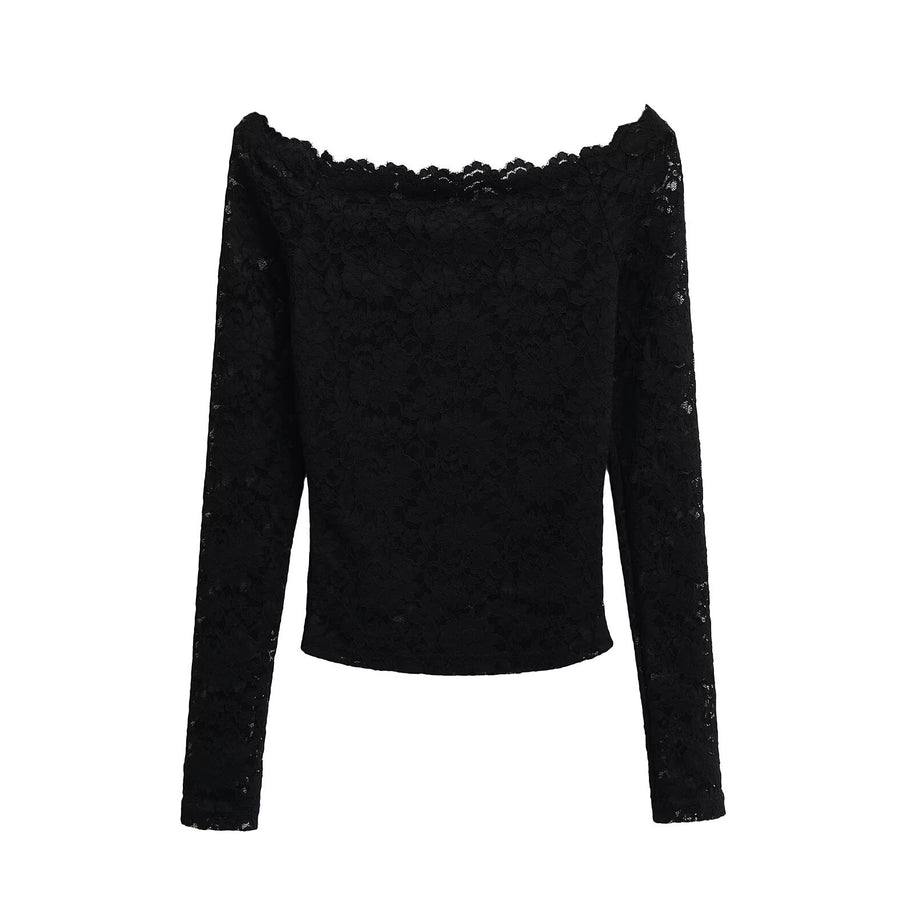 Damen Spitzenoberteil mit schickem Off-Shoulder-Ausschnitt WW