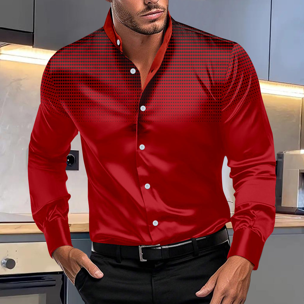 Herren Langärmliges Designer Hemd mit Dots-Muster WW