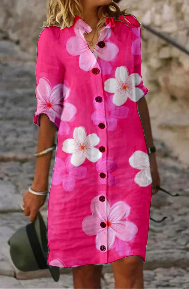 WW | Lässiges Baumwoll-Leinen-Kleid