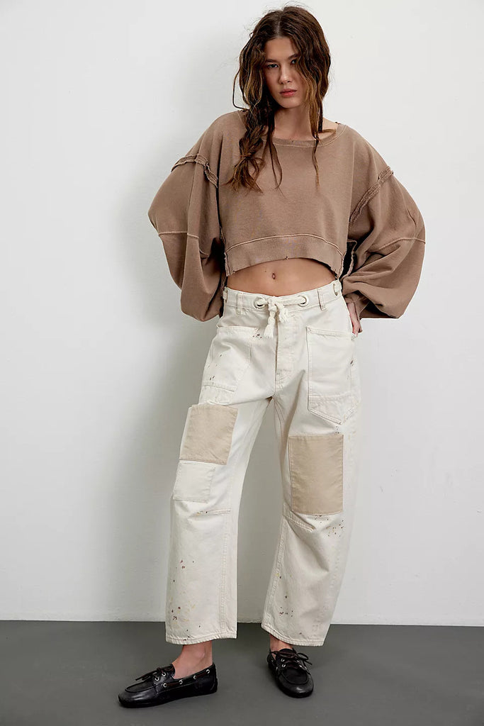 Damen lässiger Oversized Pullover WW