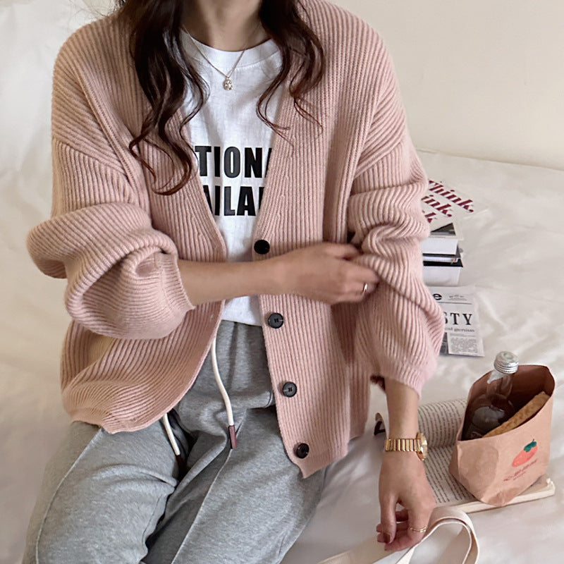 Damen Strickjacke im lässigen Oversized-Stil mit strukturiertem Rippdesign WW