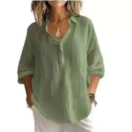 Damen Leichte Leinenbluse WW