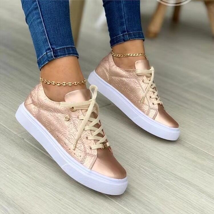 Damen Sneakers mit luxuriösem Blütenmuster und atmungsaktivem Obermaterial WW
