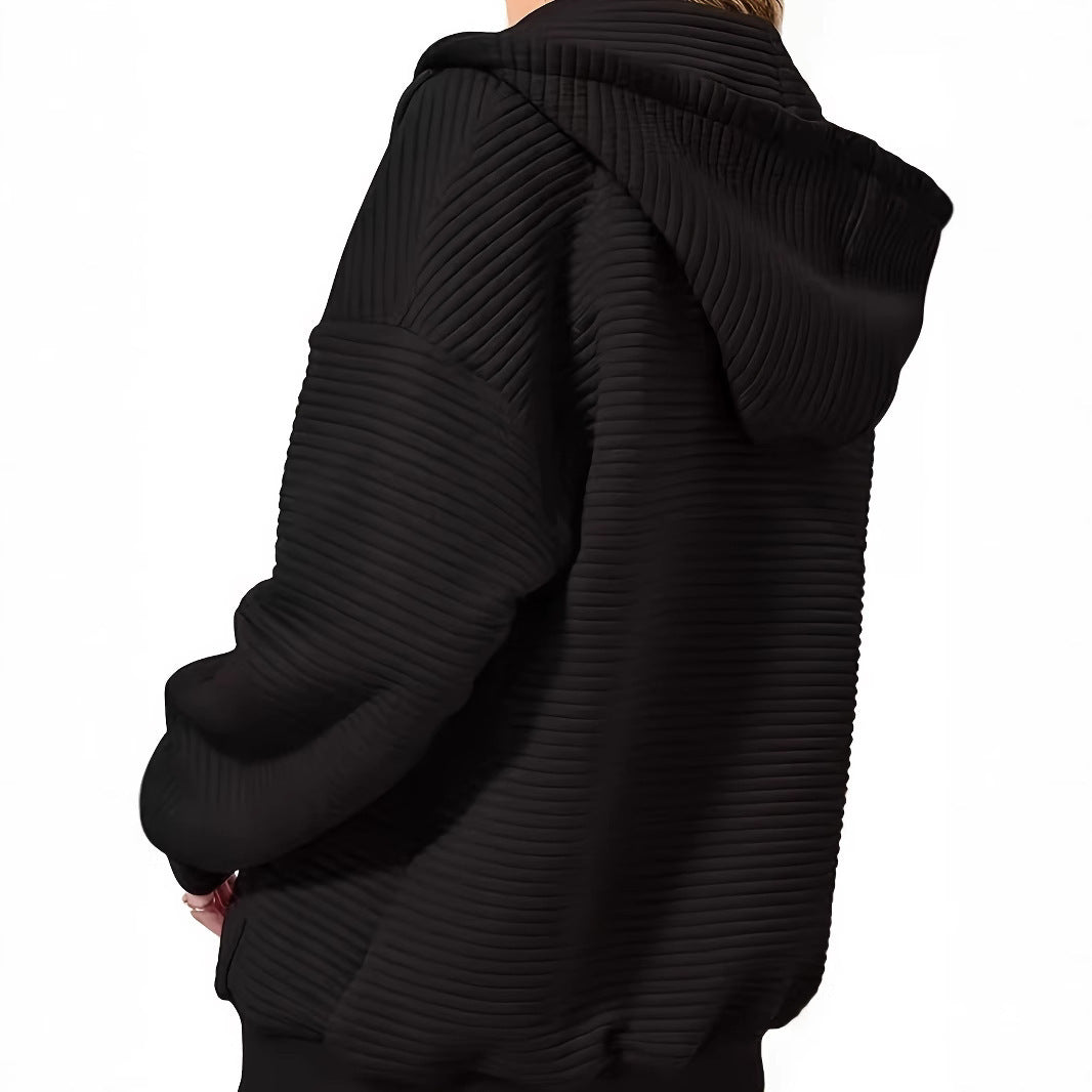 Damen sportliche Kapuzenjacke mit strukturiertem Schnitt und praktischen Taschen WW