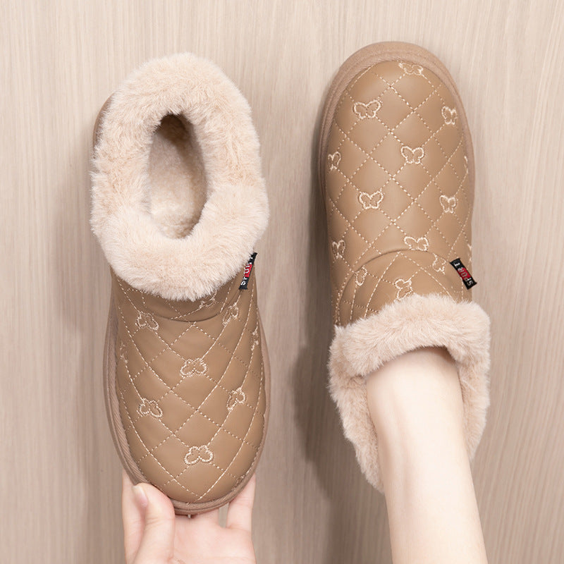 Damen Stilvolle und warme Fleecegefütterte Hausschuhe WW