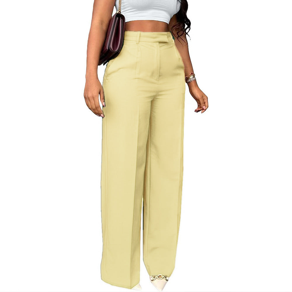 Damen Weite Hochtaillierte Hose WW