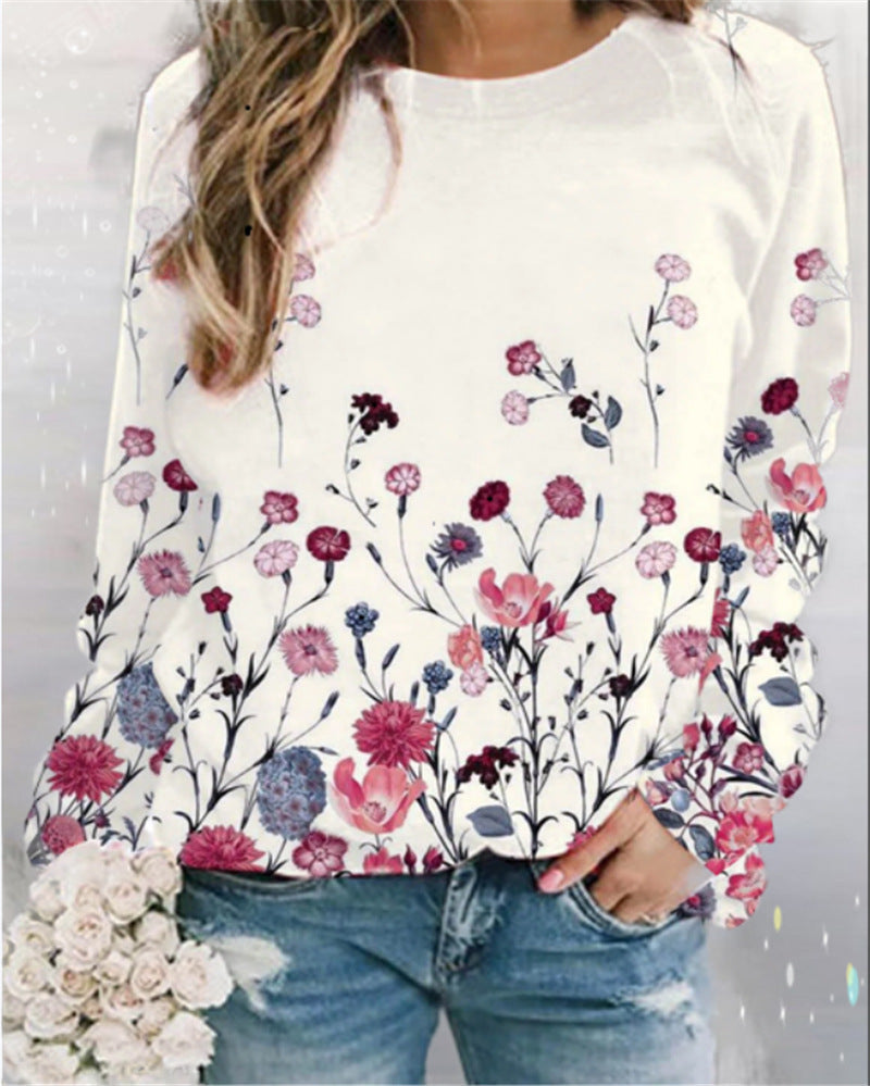 WW | Gemusterter Druck Rundhals Sweatshirt