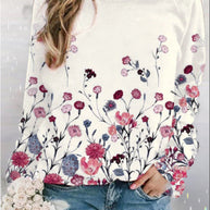 WW | Gemusterter Druck Rundhals Sweatshirt