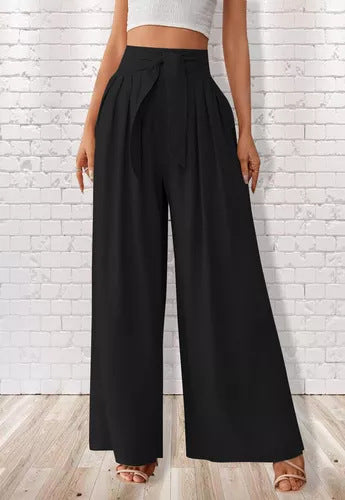 Damen Weite Hose mit hohen Bundfalten WW