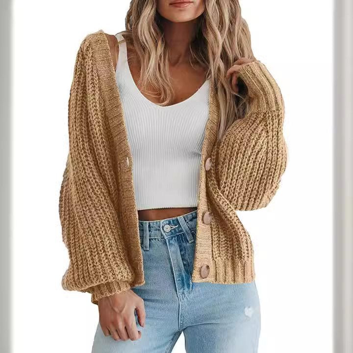 Damen Strickjacke mit grobem Muster und modischem Schnitt WW