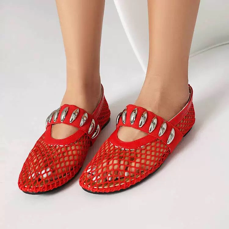 Damen Netzschuhe mit dekorativen Muscheln WW