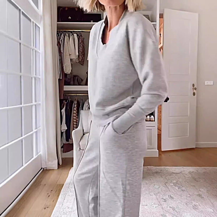 WW | Lockeres Oberteil und Hose mit weitem Bein Set
