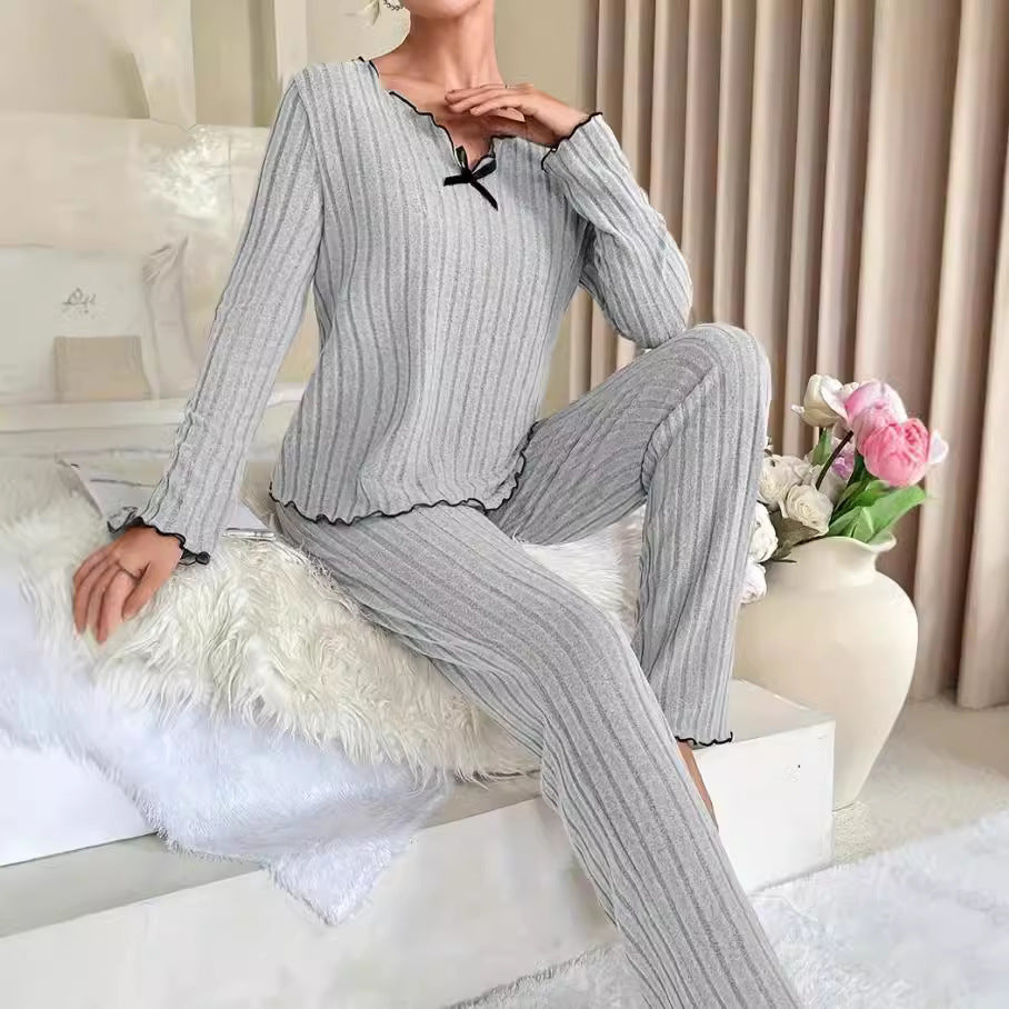 Damen Schlafanzug im eleganten Rippdesign WW