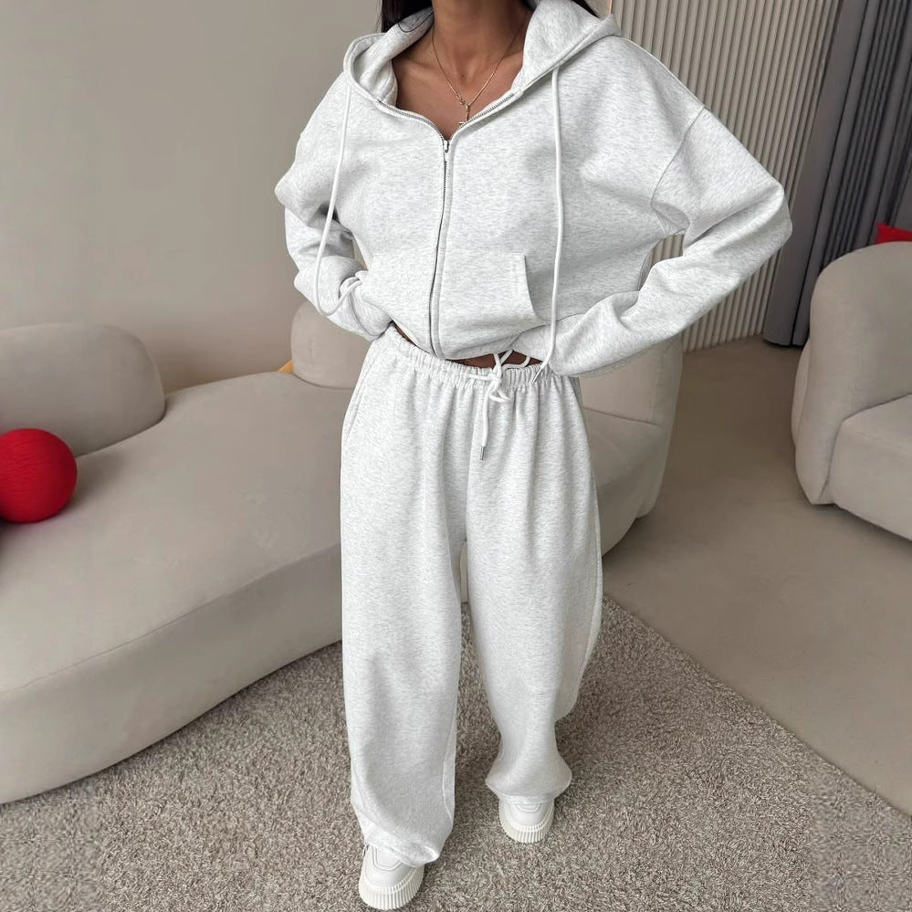 Damen bequemer und eleganter Hoodie mit weiten Hosen WW