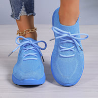 Damen atmungsaktive Slip-On Sportschuhe mit flexiblem Obermaterial WW
