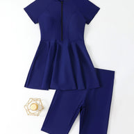 Damen Badeanzug mit Rockteil und kurzem Arm WW
