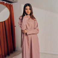 Damen stilvolles Langarmhemdkleid im Oversized-Schnitt WW