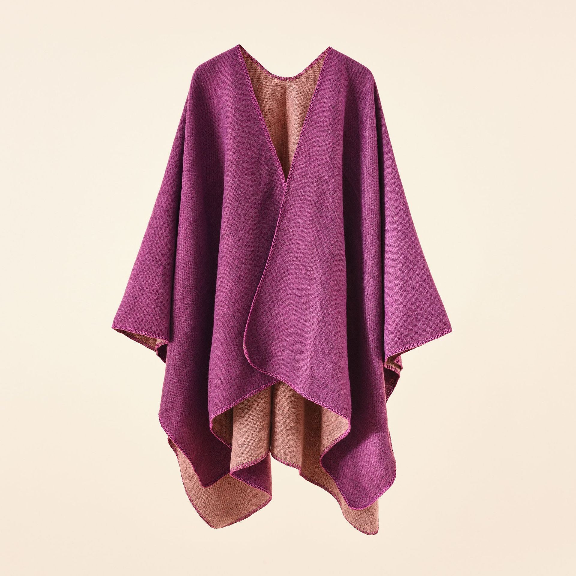Damen Strickponcho mit asymmetrischem Schnitt und hoher Warmhaltefunktion WW