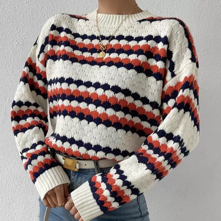 Damen Strickpullover mit strukturiertem Muster WW