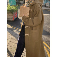Damen Woll-Duffle-Coat mit Knopfverschluss WW