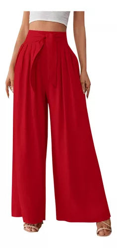 Damen Weite Hose mit hohen Bundfalten WW